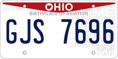 OH license plate GJS7696