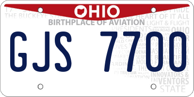 OH license plate GJS7700
