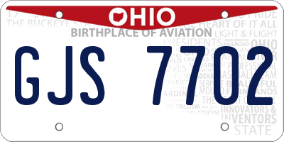 OH license plate GJS7702