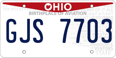 OH license plate GJS7703