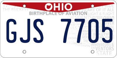 OH license plate GJS7705
