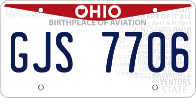 OH license plate GJS7706