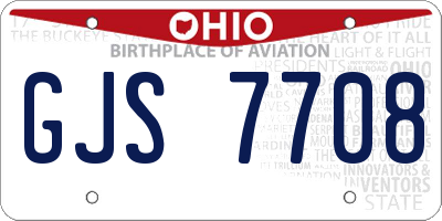 OH license plate GJS7708