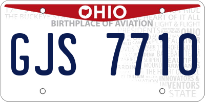 OH license plate GJS7710