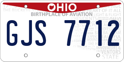 OH license plate GJS7712