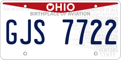 OH license plate GJS7722