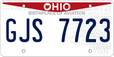 OH license plate GJS7723