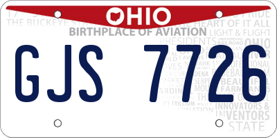 OH license plate GJS7726