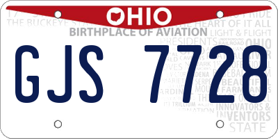 OH license plate GJS7728