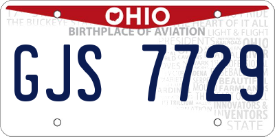 OH license plate GJS7729