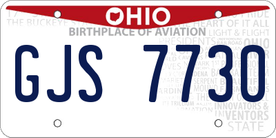 OH license plate GJS7730