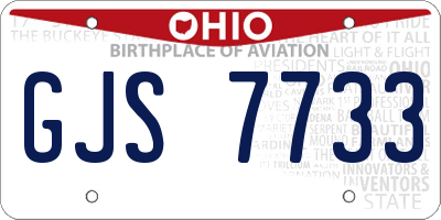 OH license plate GJS7733