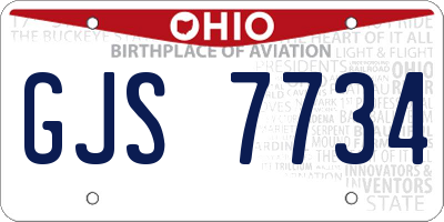 OH license plate GJS7734