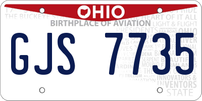 OH license plate GJS7735