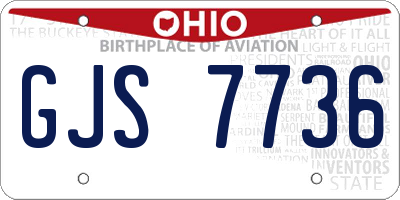 OH license plate GJS7736