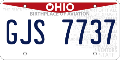 OH license plate GJS7737