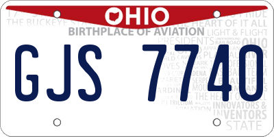 OH license plate GJS7740