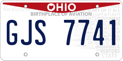 OH license plate GJS7741