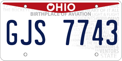 OH license plate GJS7743
