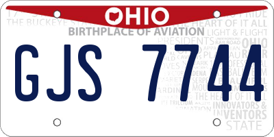 OH license plate GJS7744