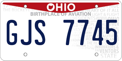 OH license plate GJS7745