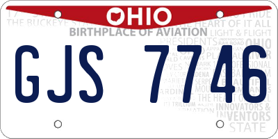 OH license plate GJS7746