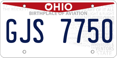 OH license plate GJS7750