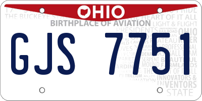 OH license plate GJS7751