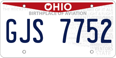 OH license plate GJS7752