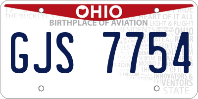 OH license plate GJS7754