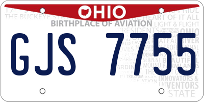 OH license plate GJS7755
