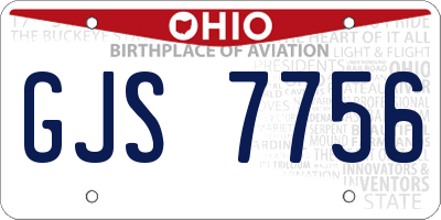 OH license plate GJS7756
