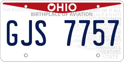 OH license plate GJS7757
