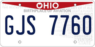OH license plate GJS7760