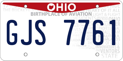 OH license plate GJS7761