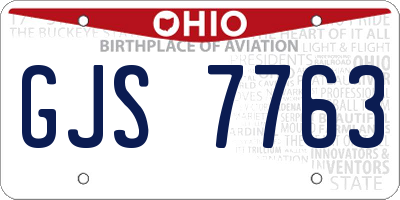 OH license plate GJS7763