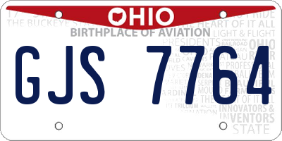 OH license plate GJS7764