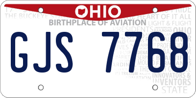 OH license plate GJS7768