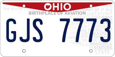 OH license plate GJS7773