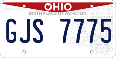OH license plate GJS7775
