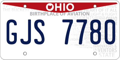 OH license plate GJS7780