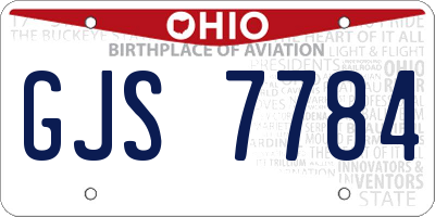 OH license plate GJS7784