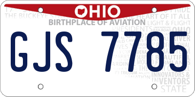 OH license plate GJS7785