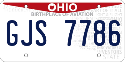 OH license plate GJS7786