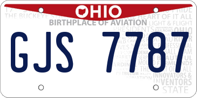 OH license plate GJS7787