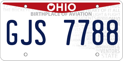 OH license plate GJS7788