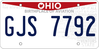 OH license plate GJS7792