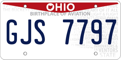 OH license plate GJS7797