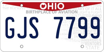 OH license plate GJS7799