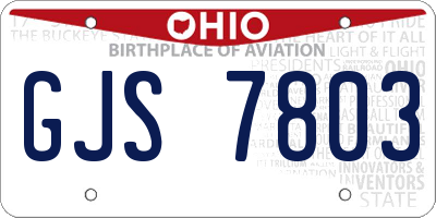 OH license plate GJS7803